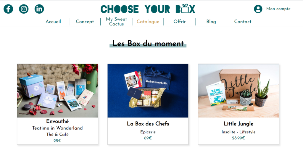 Choose your box pour changer de box par abonnement tous les mois avec liste de box mensuelles par abonnement